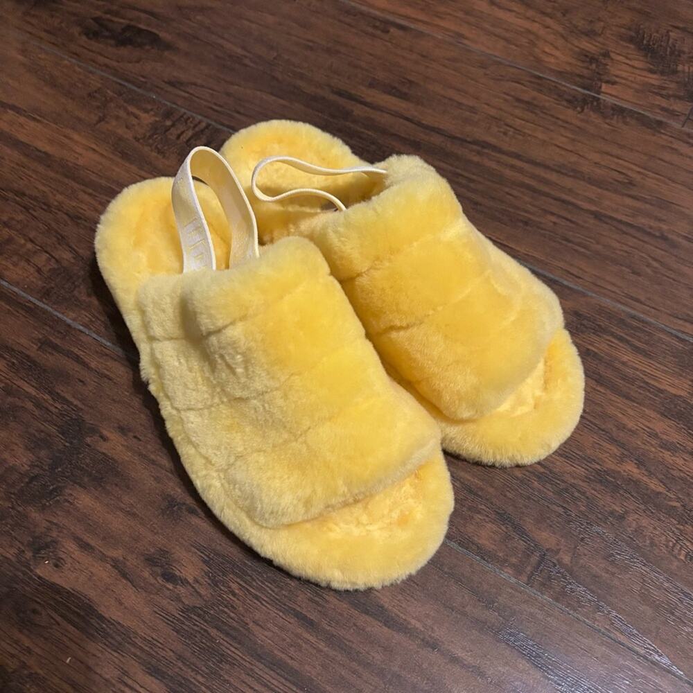 UGG Yellow Fluffy Slippers